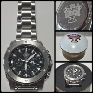Fossil Sugar Bowl Watch Allstate Chronograph NCAA Football Stainless Black Dial